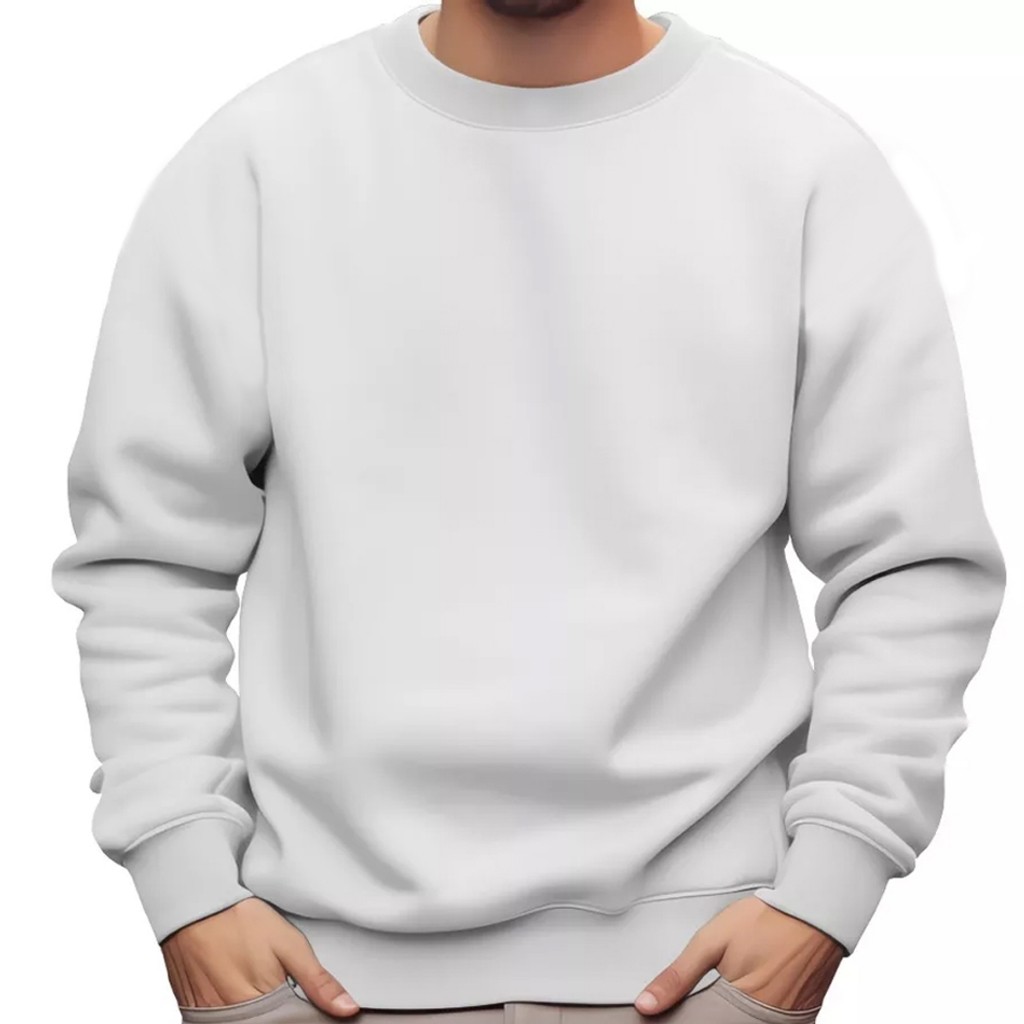 Moletom Gola Redonda Unissex Blusa De Frio Basico Careca Casaco Feminino Masculino Flanelado Liso Sem Estampa Algodão