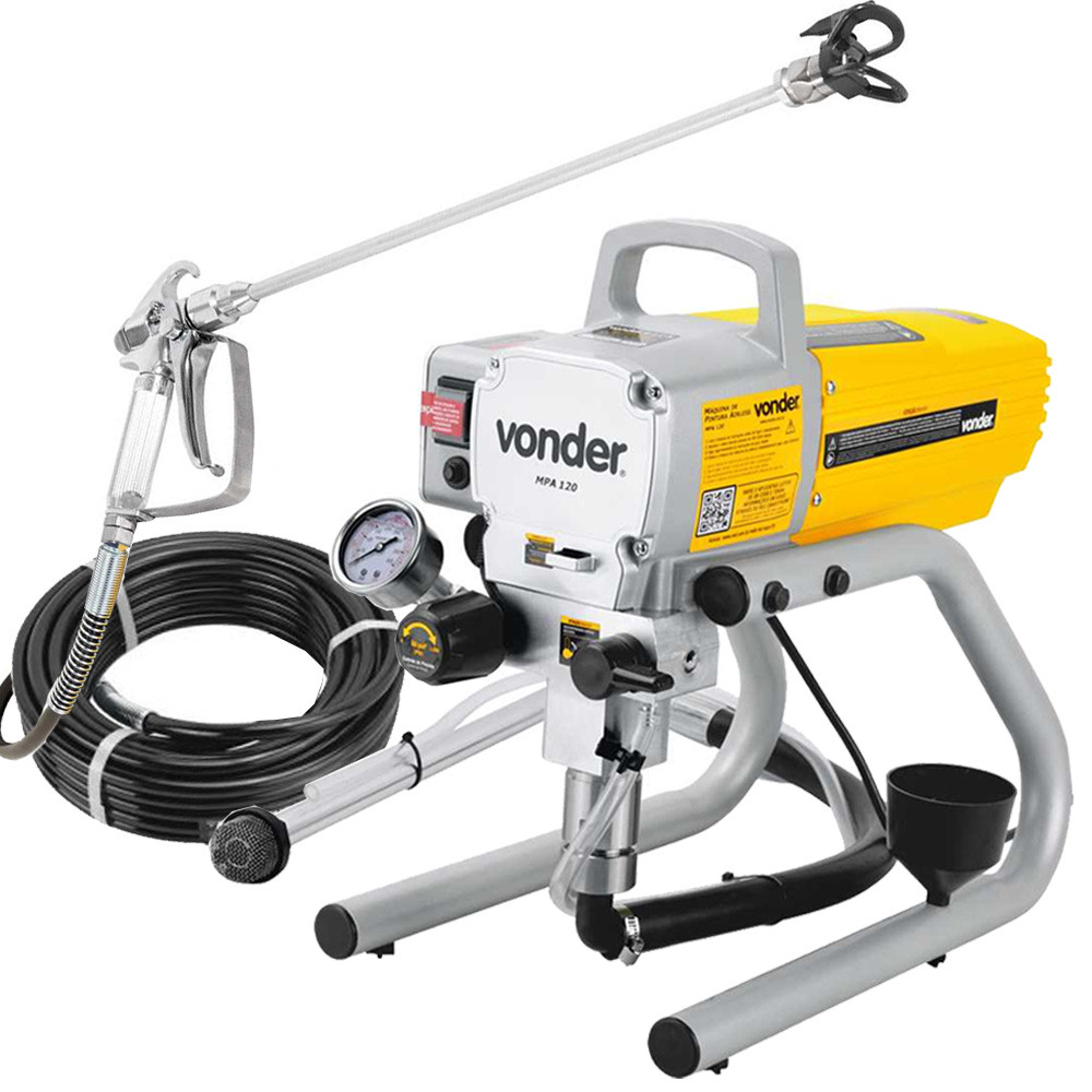 Máquina de Pintura Airless Profissional 900W Para Látex PU Esmalte com Extensor Vonder em Oferta na Shopee