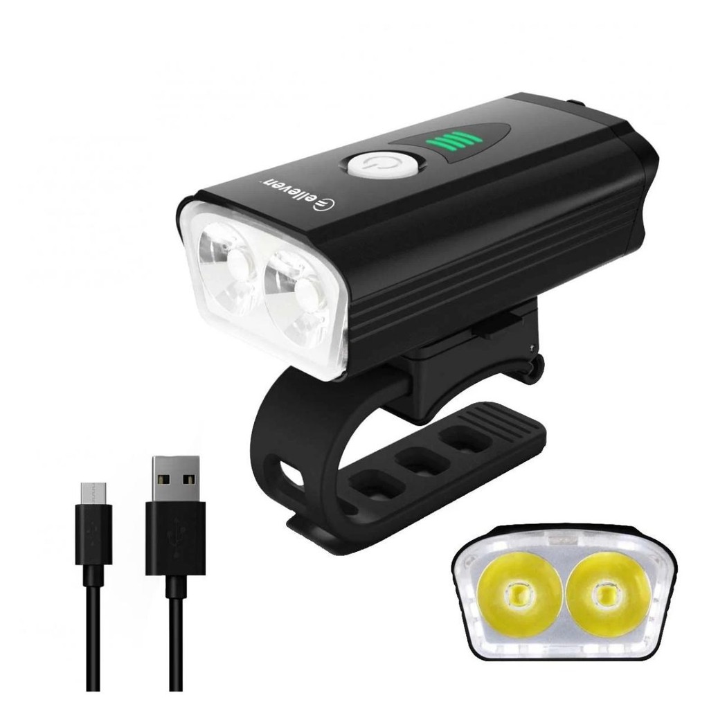 Farol Lanterna Bike Elleven Led 900 Lúmens Usb Recarregável em Oferta na Shopee