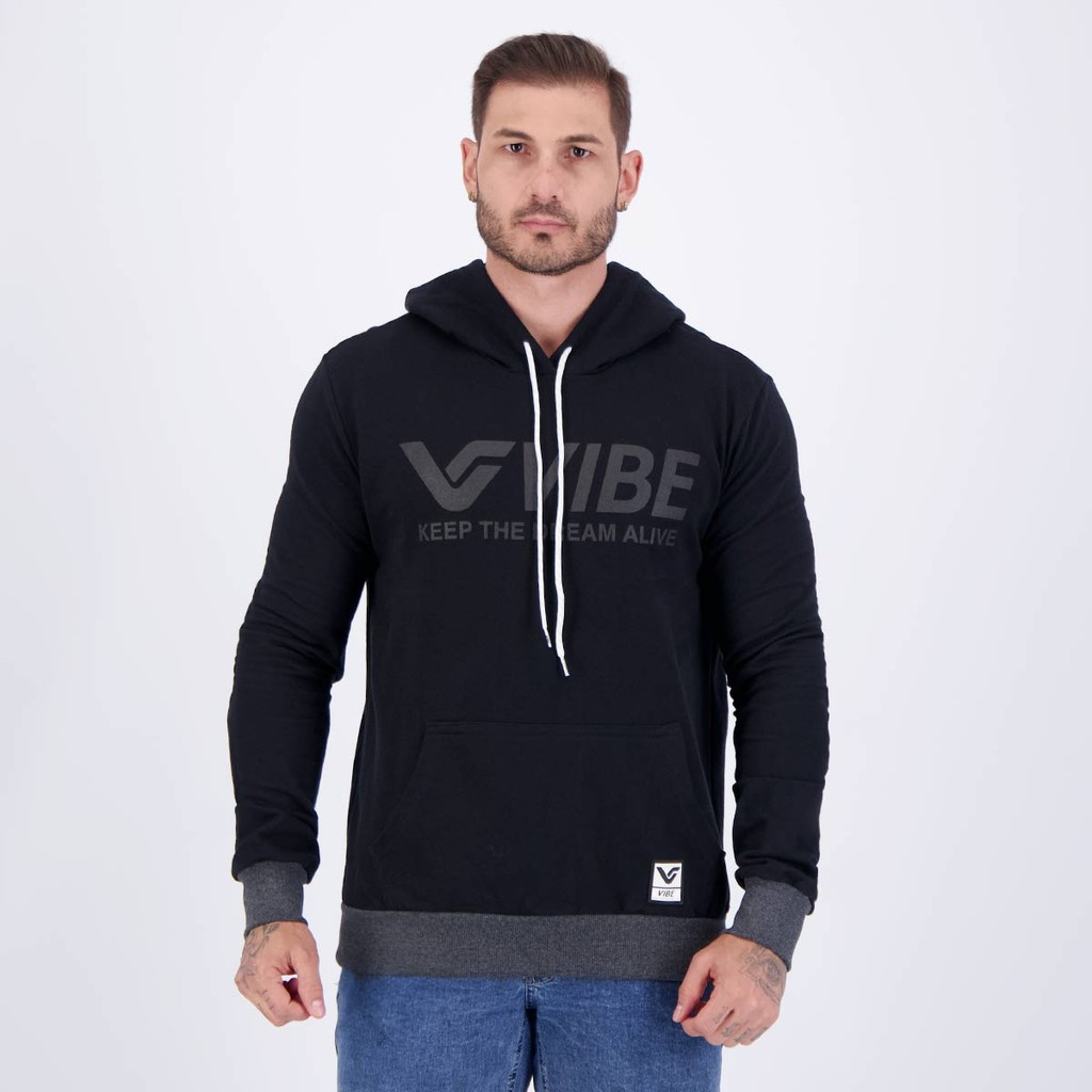 Moletom Vibe Preto em Oferta na Shopee