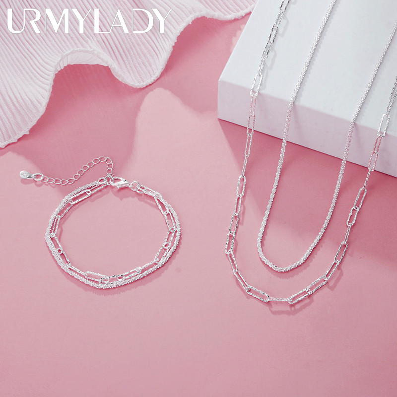 Original 925 Prata Esterlina Lindas Pulseiras Colares Para Mulheres designer De Moda Conjuntos De Jóias em Oferta na Shopee