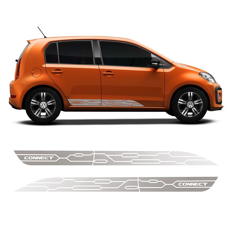 Kit Faixa Lateral Up! Connect 18 Adesivo Prata Mod. Original em Oferta na Shopee
