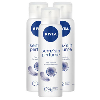 Kit 3X 150ml Desodorante Antitranspirante Aerosol Nivea Sem Perfume em Oferta na Shopee