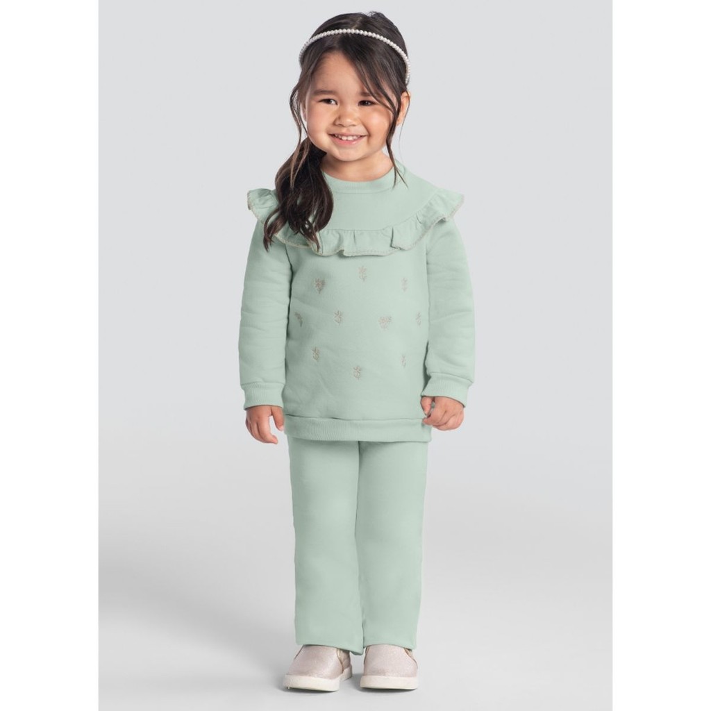 Conjunto Infantil Menina Bordado Florido Mundi - Baby & Kids Fashion