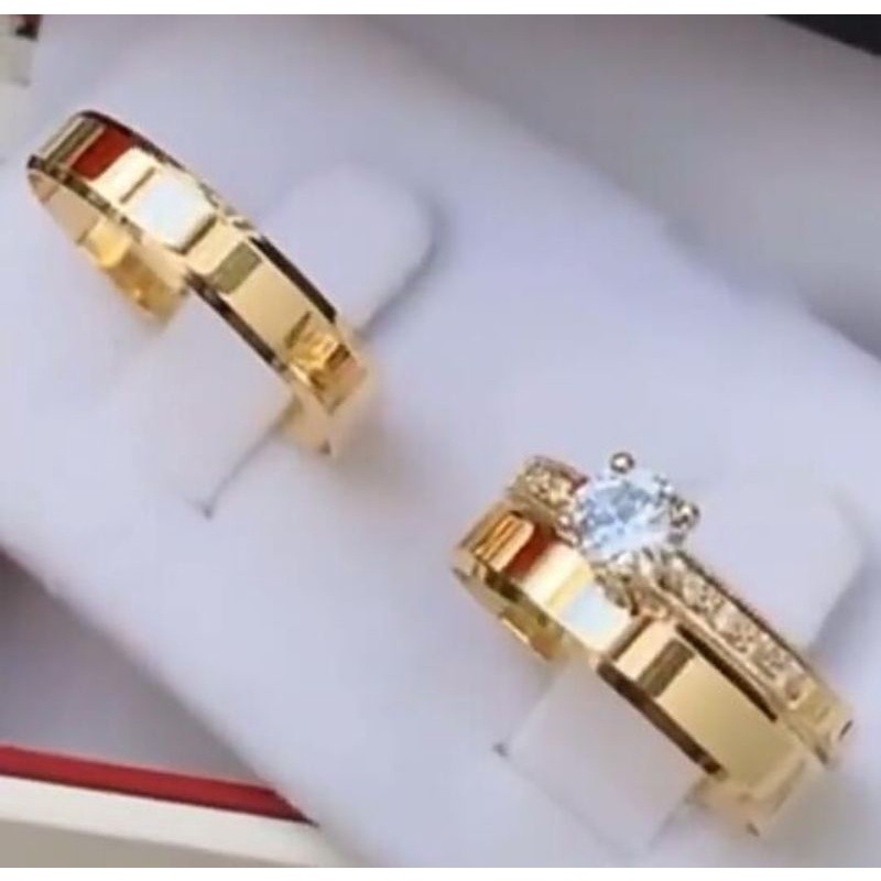 Par Aliança Tungstênio 4mm Chanfrada Banhada a ouro