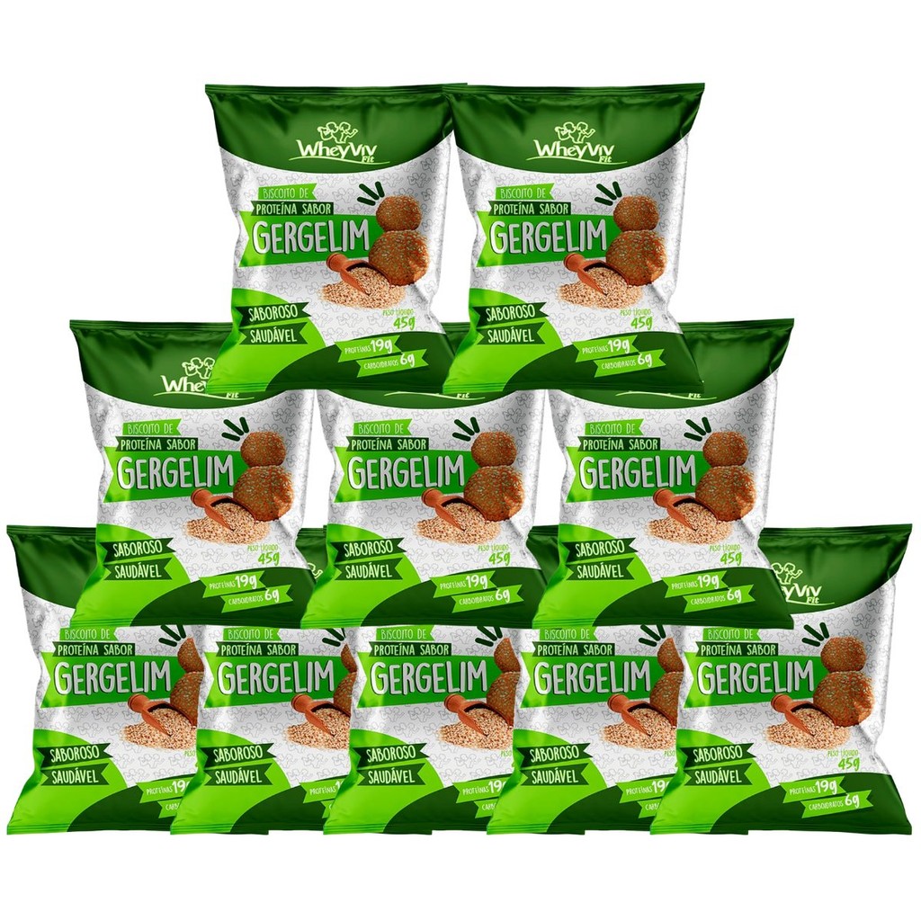 Detalhes do Biscoito Com Whey Protein Display C/10un Whey Viv