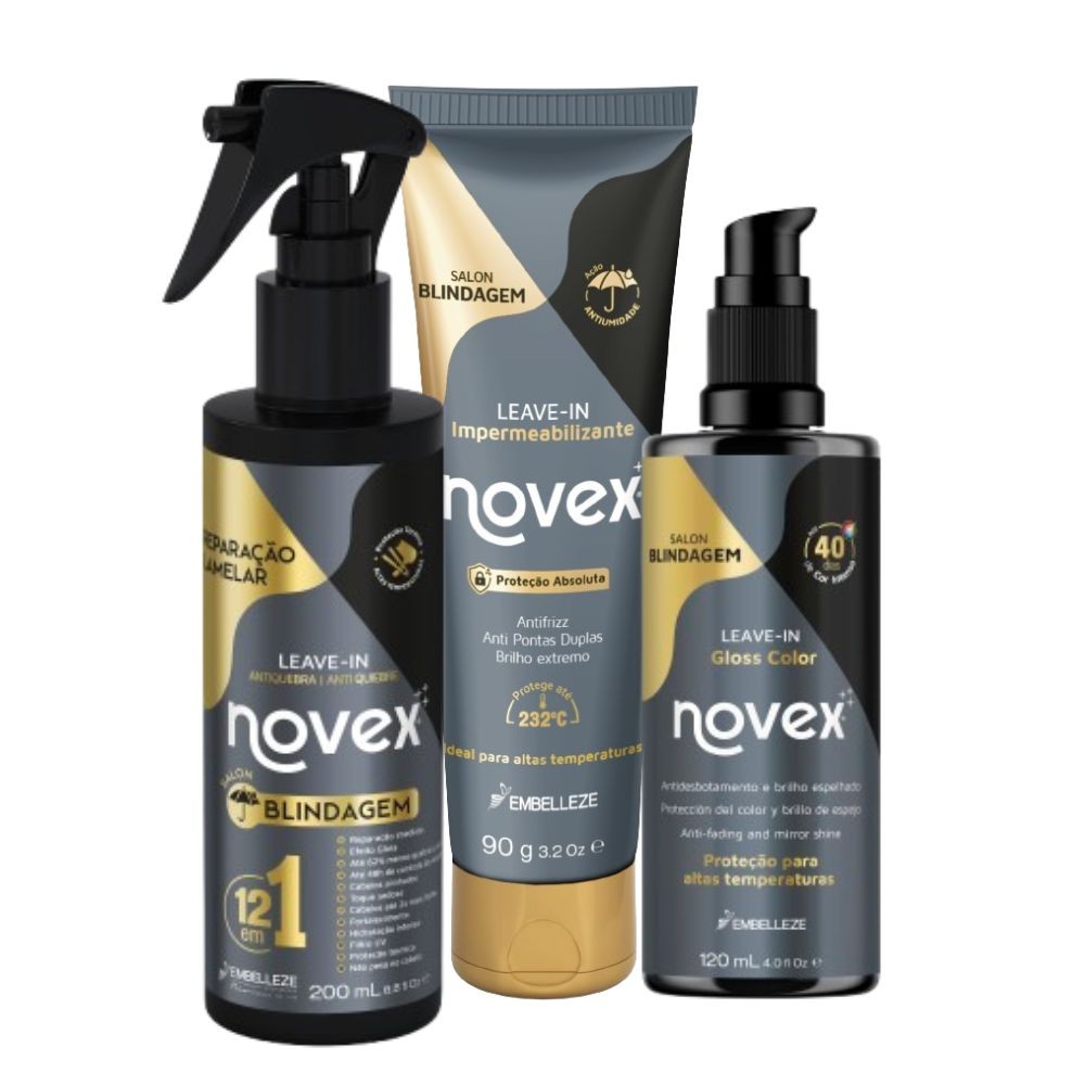 Kit Novex Leave-in Salon blindagem em Oferta na Shopee
