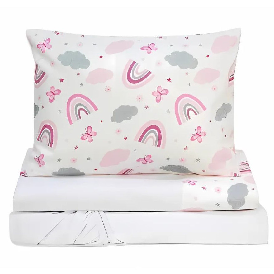 Jogo de Lençol Lepetit Montessoriano Mini Cama, Mini Berço e Berço Americano 03 Peças 100% Algodão