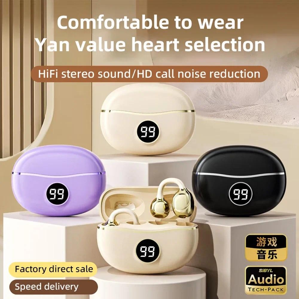 Fones De Ouvido Sem Fio Fone Bluetooth Com Microfone Handsfree Cancelamento Ruído Clipe Mú...