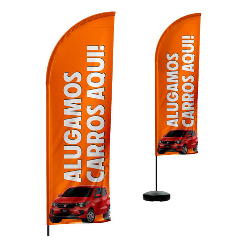 Wind Banner Aluguel De Carros 2.5 Metros Dupla Face Tecido
