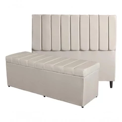 Kit De Quarto Roma Cabeceira De Cama Box E Calçadeira Baú King 195 Cm Suede Porcelana Do Lar Móveis E Decoração