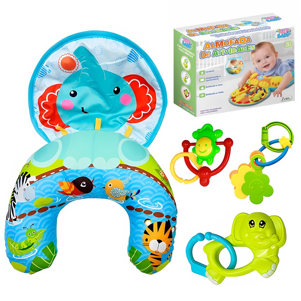 Almofada Interativa Para Bebês Educativa Montessori Macia Lavável Para Estímulo Sensorial - Art Baby
