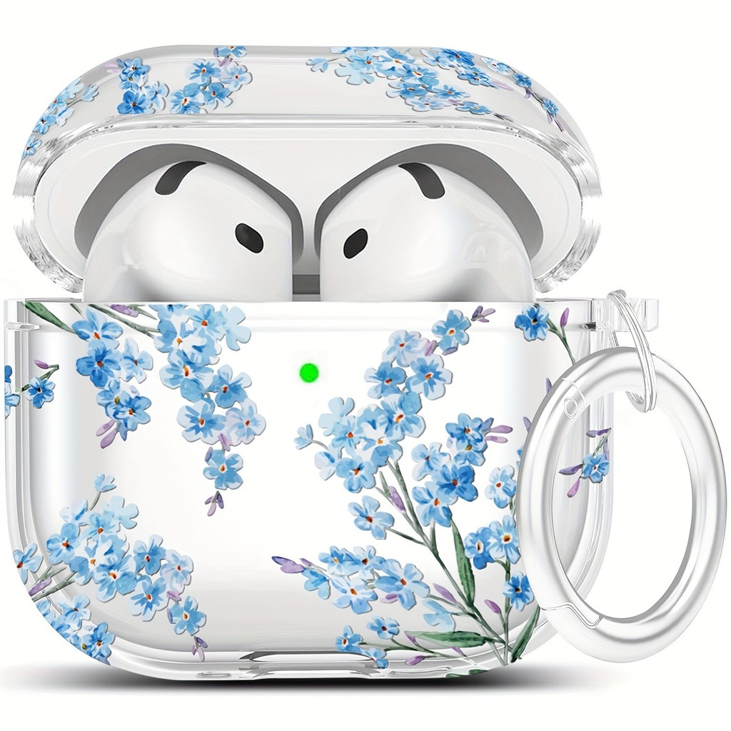 Lindas Flores Florais Para AirPods 1/2 3 4 Capa De Fone De Ouvido Com Chaveiro Pro/Pro2 TPU Protetora Macia