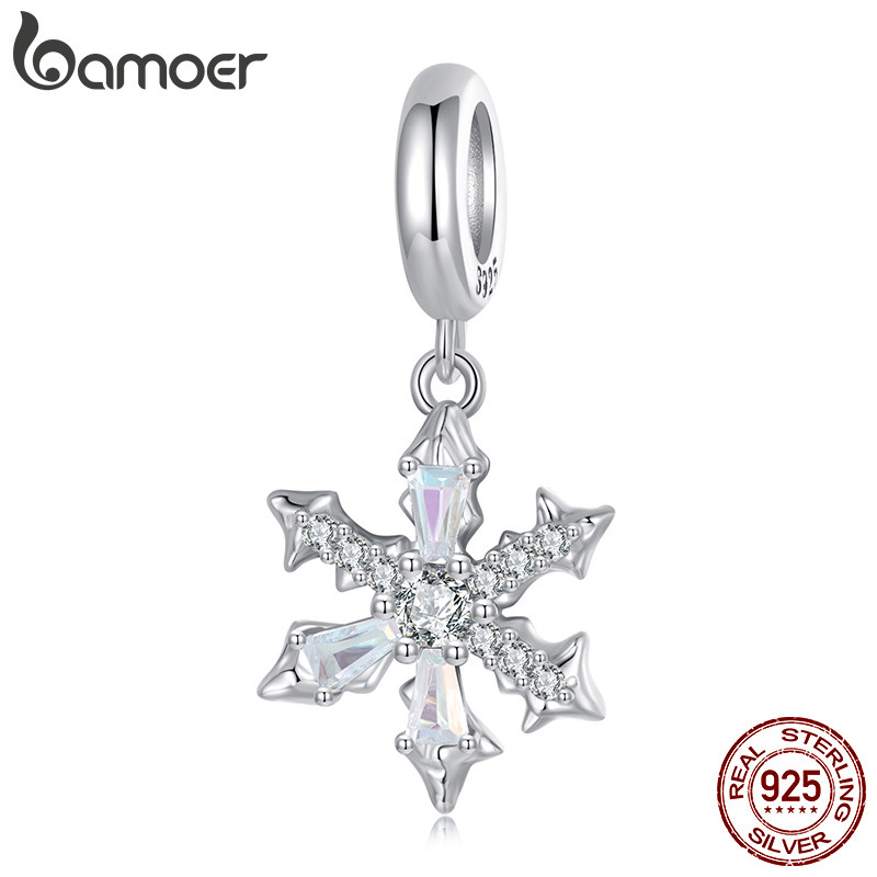 Bamoer 925 Sterling Sliver Pingente Joias De Design De Cristal De Gelo Para Pulseira