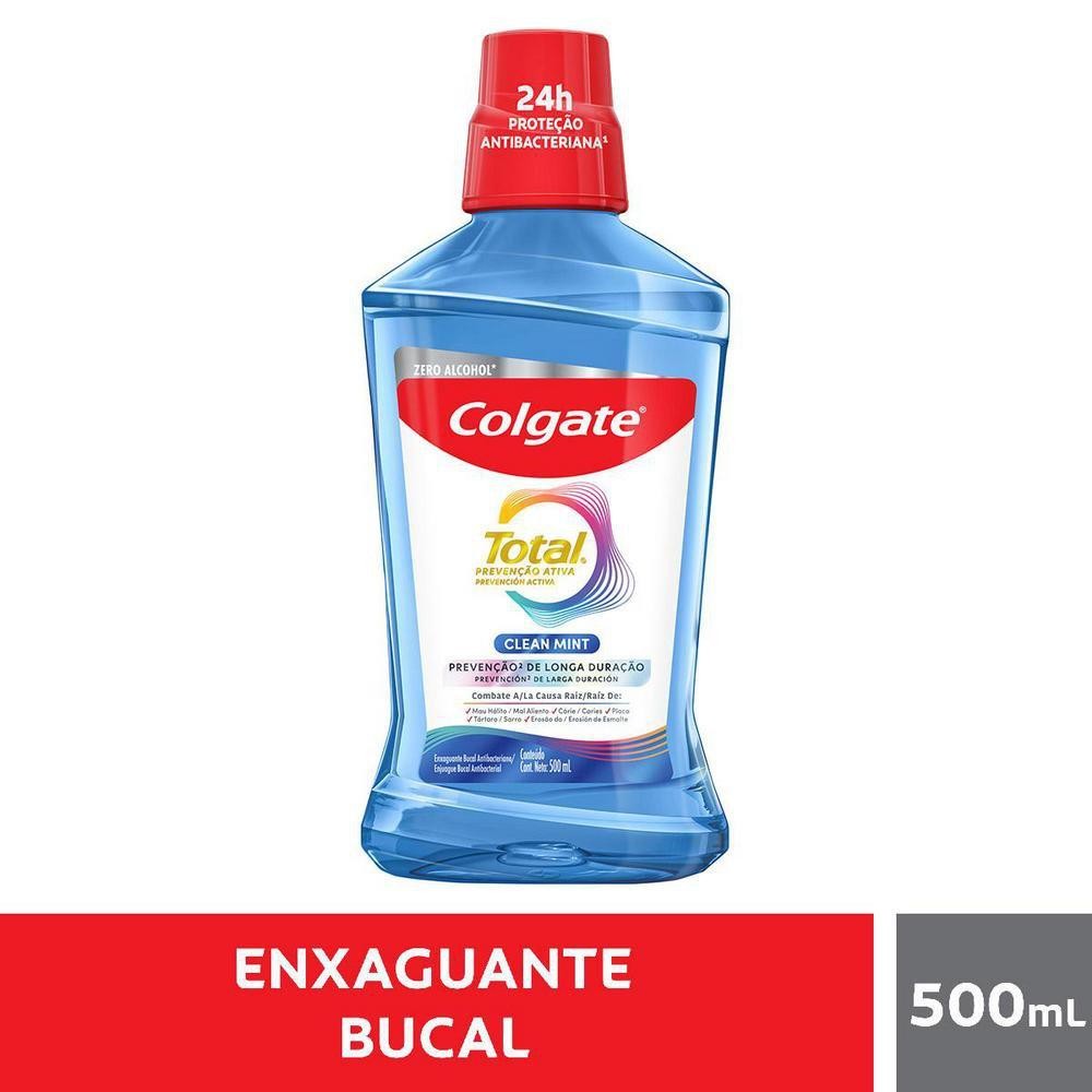Detalhes do Kit 4 Enxaguante Bucal Colgate Total 12 Clean Mint 500ml