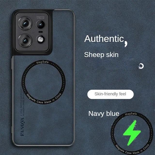 Capa De Proteção Magnética De Couro De Pele De Carneiro Para Motorola Moto Edge 60 pro 60Fusion 60stylus Edge60S Traseir