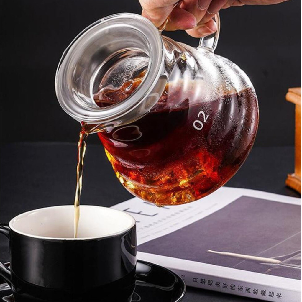 Jarra De Vidro Tampa Borossilica Para Servir Café 600ml