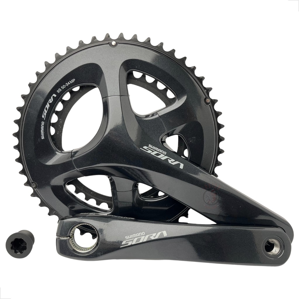 PEDIVELA DUPLO SORA FC-R3000 INTEGRADO COROAS 50/34D BRAÇO 175MM SEM MOVIMENTO 2X9V 9V ROAD SPEED