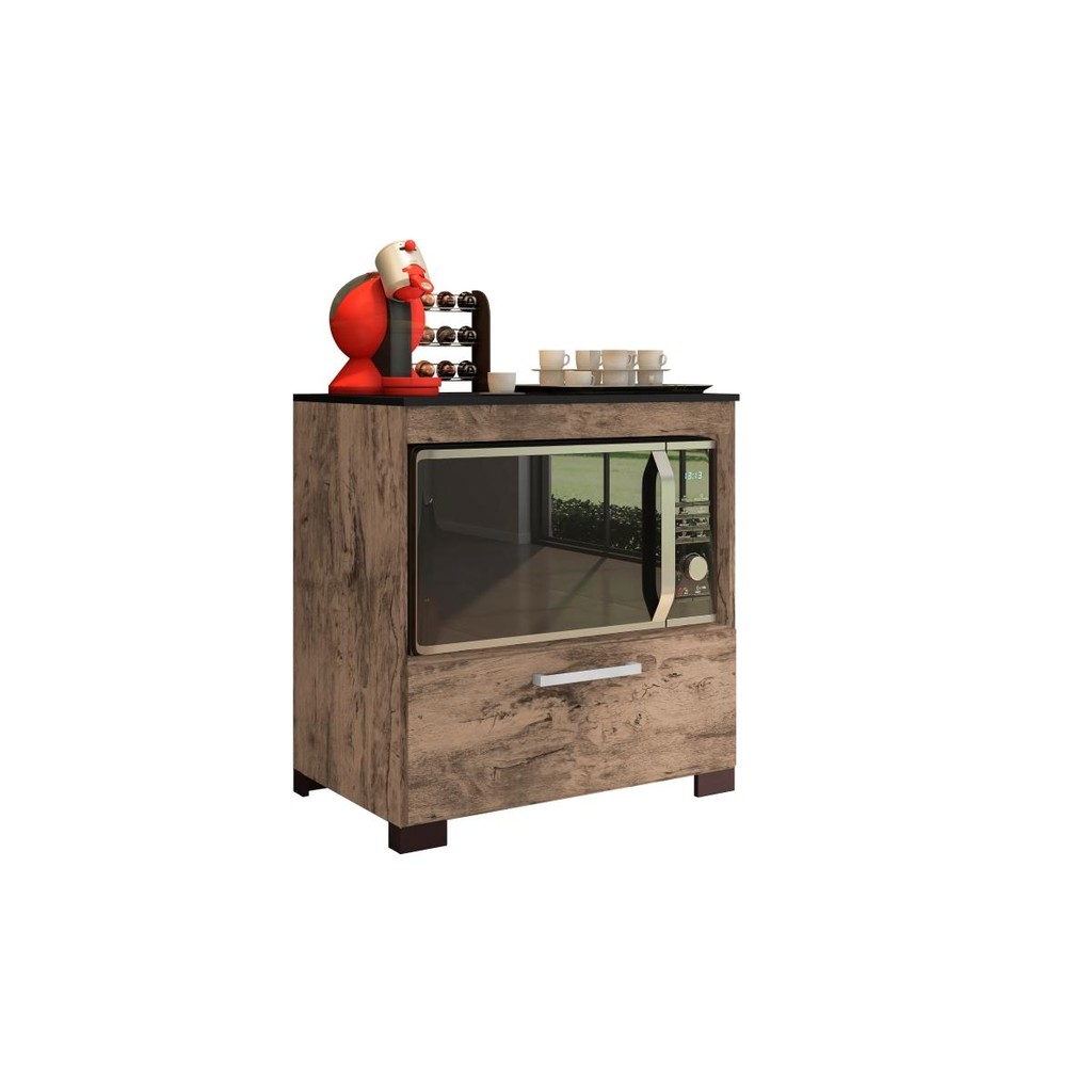 Balcão Para Cooktop E Forno 4 Bocas 1 Porta Albânia Castani