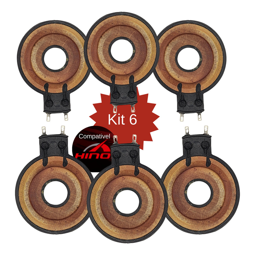 Kit Com 6 Uni Reparo Tweeter Compatível Hinor Hi300 / Hi320