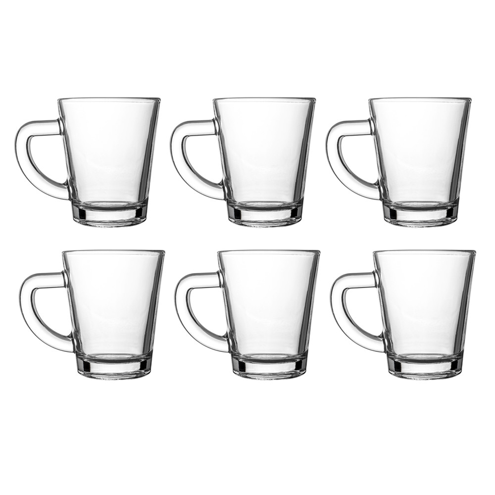 Jogo 6 Xícaras Caneca Café Chá Vidro Casual Class Home