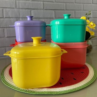 Kit 5 Panelas Caçarola Para Microondas Freezer  1,5 Litros  Com Saída De Vapor  Multicolorido Ideal Plásticos