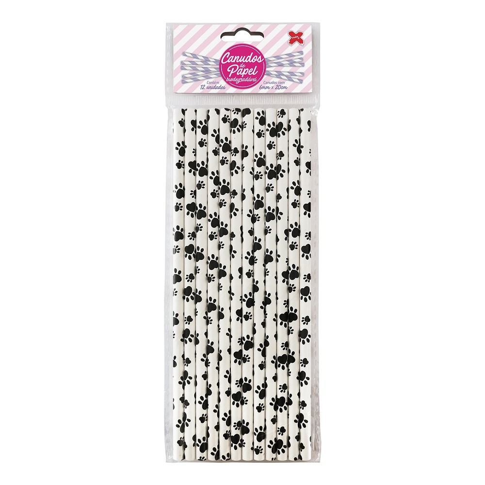 Canudo de Papel Patinha 6mm x 200 mm - 4361 - 12, 24, 36, 48 ou 60 unidades