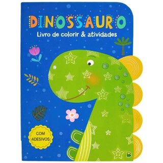 Livro de Colorir & Atividades com Adesivos - Dinossauro | Todolivro em Oferta na Shopee