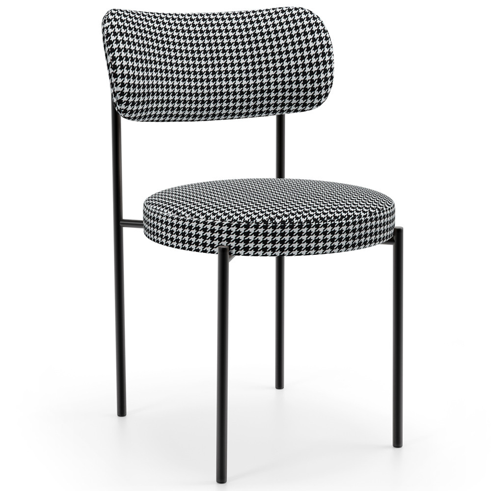 Cadeira Decorativa Estofada Para Sala De Jantar Louise L02 Pied Poule  - Lyam Decor em Oferta na Shopee