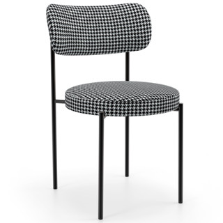 Cadeira Decorativa Estofada Para Sala De Jantar Louise L02 Pied Poule  - Lyam Decor em Oferta na Shopee