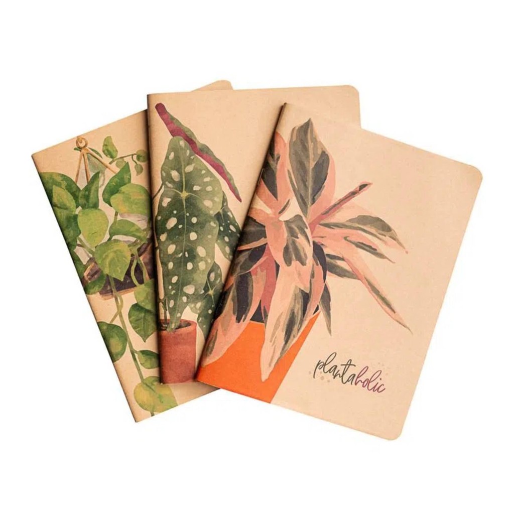 KIT COM 3 CADERNOS - LEO&LEO - PLANTAHOLIC