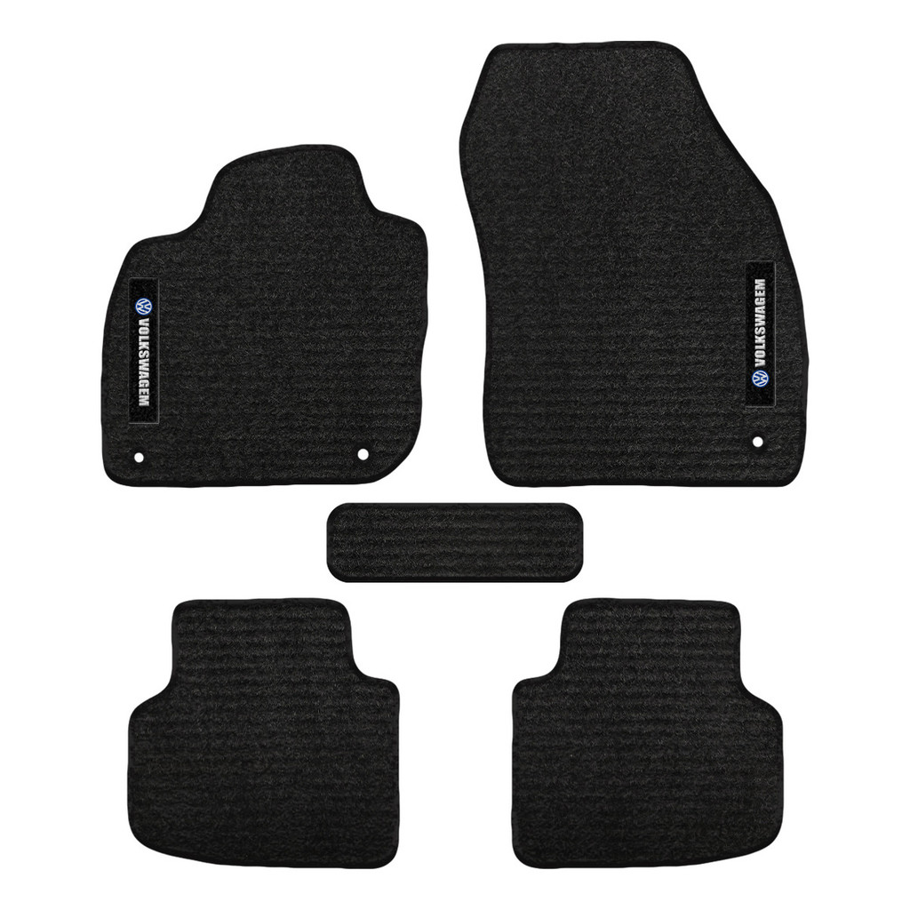 Kit de tapetes 5 peças específico T-cross 2019 20 21 22 23 2024 Carpete Res-Preto