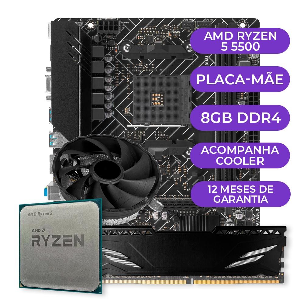 Kit Upgrade Gamer AMD Ryzen 5 5500, AM4, 8GB DDR4