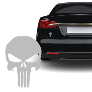 Adesivo Resinado Caveira O Justiceiro Prata Carro Moto em Oferta na Shopee