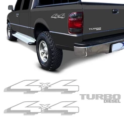 Kit Adesivos Compativeis C/ Ranger 4x4 + Turbo Diesel Cinza