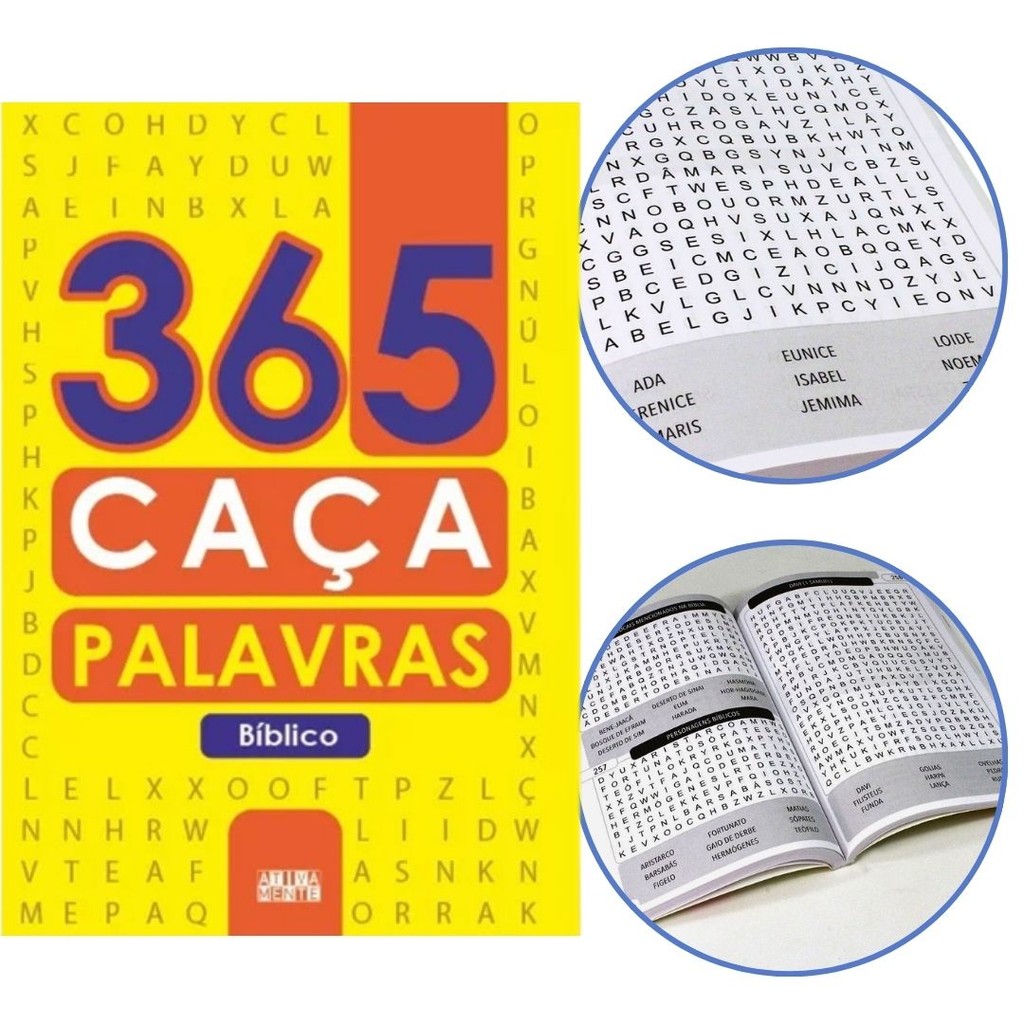 365 Caça Palavras Bíblico Divirta-se E Fortaleça A Palavra Divina Com Fé Bondade E Amor