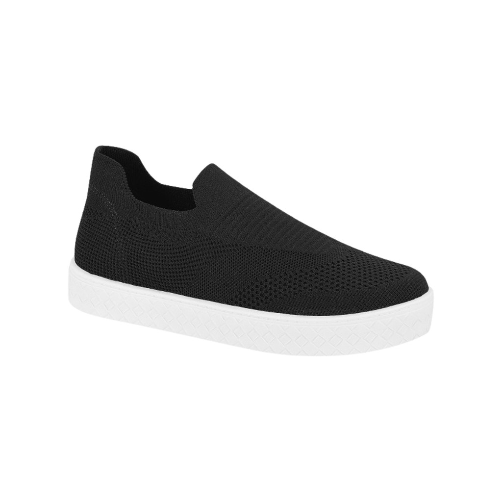 Tênis Feminino Moleca Slip On Knit Calce Fácil Leve Moda