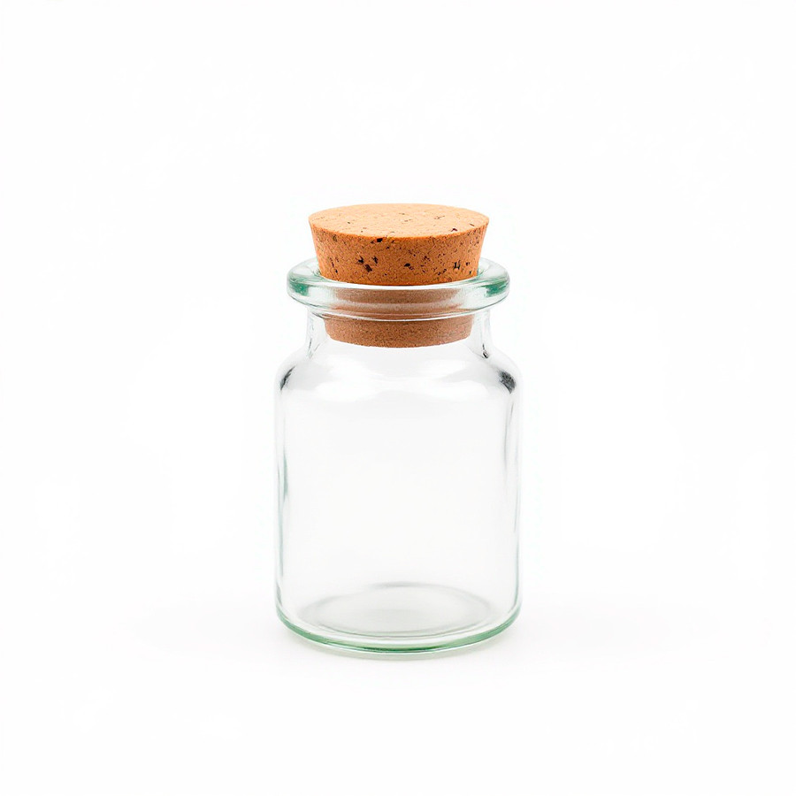 Potinho de Vidro com Tampa de Rolha - 1,7x0,9cm - 1ml - 12 unidades - Rizzo