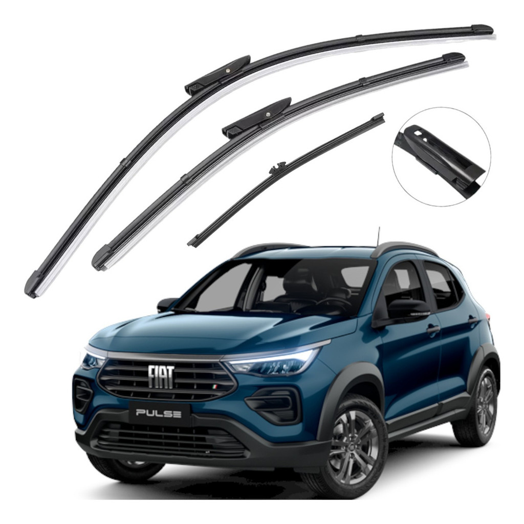 Palhetas Limpador Parabrisa Silicone Fiat Pulse 2021 2022 2023 2024 2025