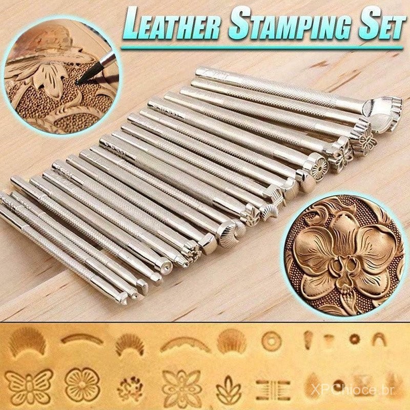 20PCS Leather Tools Working Making Set Carving Craft Stamps Punch DIY Tool