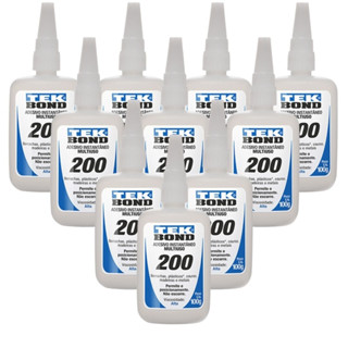 10 Colas Adesivo Gel 200 Alta Viscosidade Tek bond Instantâneo 100g Multiuso em Oferta na Shopee