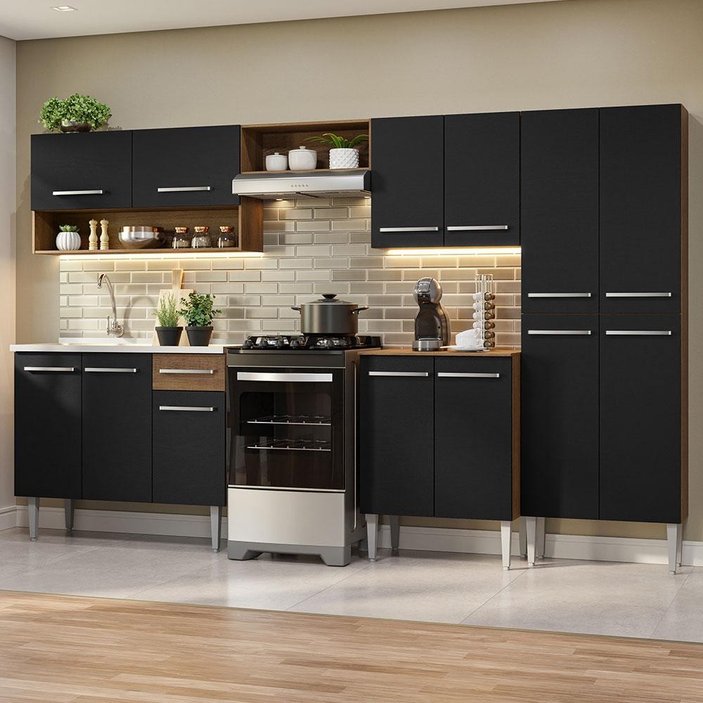Armário de Cozinha Completa 293cm com Pia Emilly Madesa 09