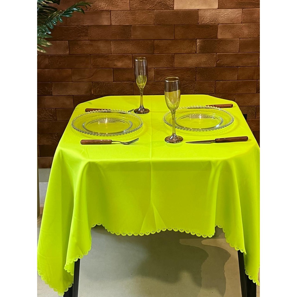 Kit 10 Toalha De Mesa Quadrada 1,50m x 1,50m Oxford Acabamento Leser P/ Festa Buffet ALICE DECOR