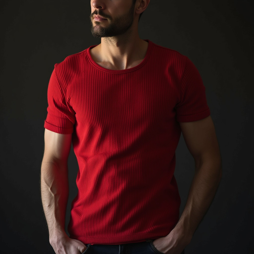 Camiseta Importada Canelada Lisa Slim Casual Estilo Americana Importada