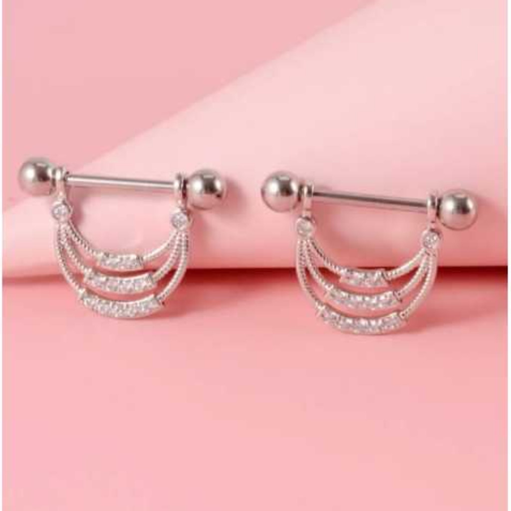 Feeling 316L  Piercing Kit2  conch Helix brilho pedrinhas lobulo/tragus/mamilo  aço inoxidável em Oferta na Shopee