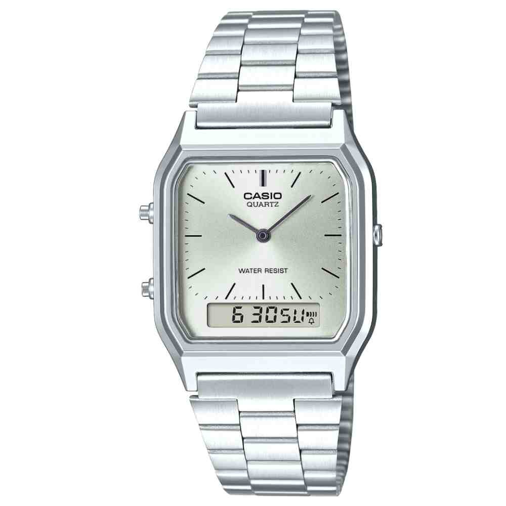Relógio Casio Vintage Prata Unissex AQ-230A-2A1MQYDF