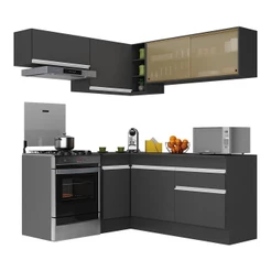 Armário de Cozinha Completa de Canto com Rodapé Veneza Multimóveis V2094