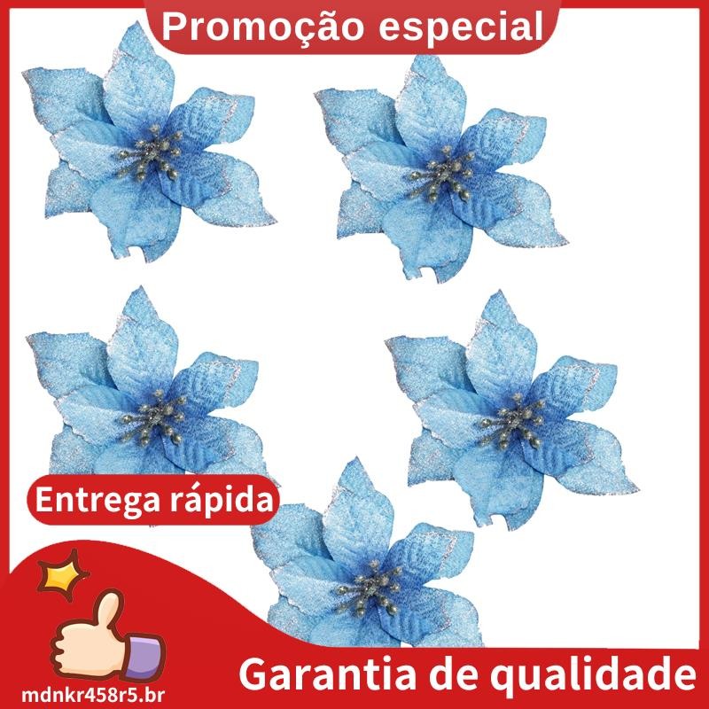 Natal Glitter 20 Peças Enfeite De Árvore De Casamento Artificial Flores Guirlandas Enfeites De (Azul) . mdnkr458r5br