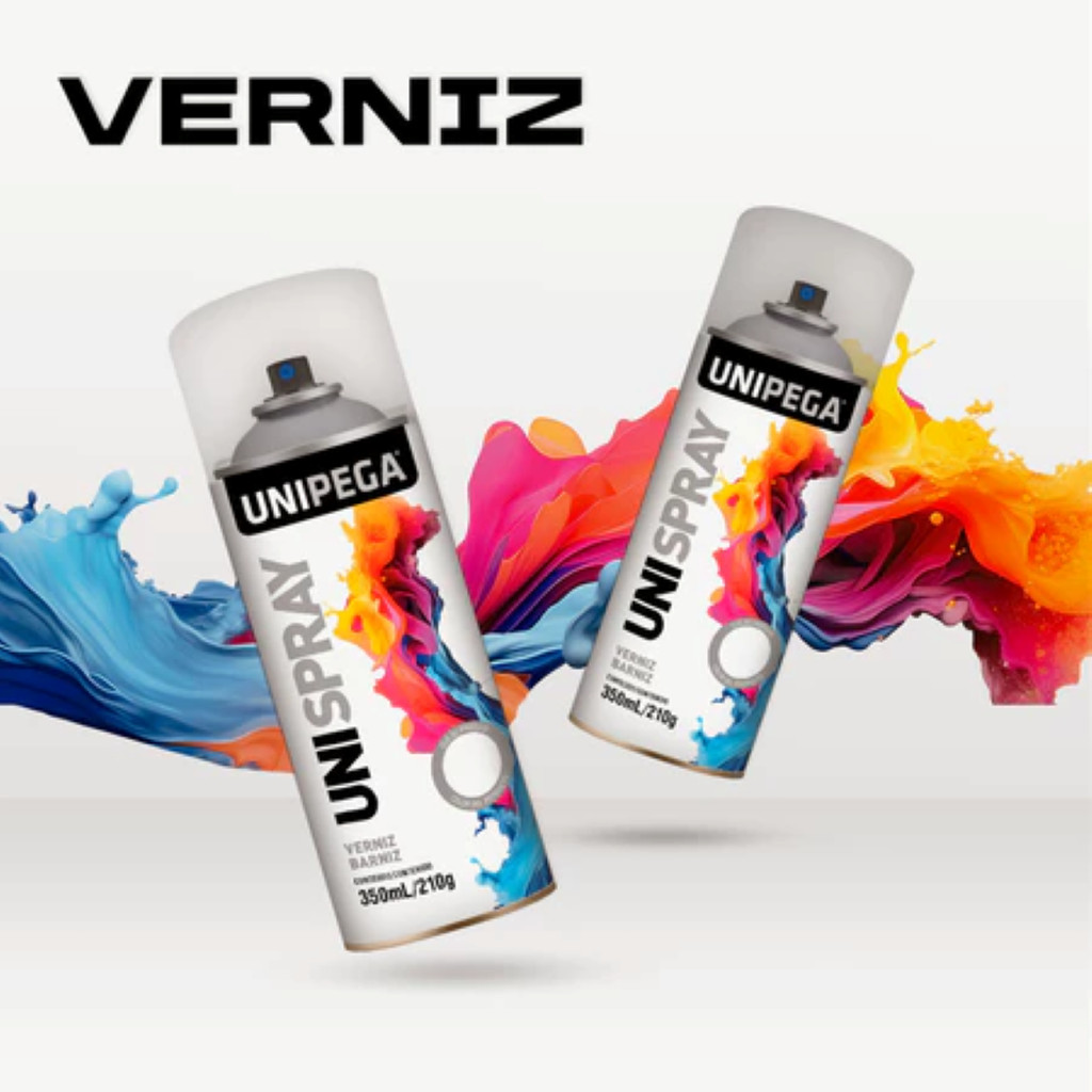 VERNIZ SPRAY UNIPEGA INCOLOR 350ML BRILHANTE OU FOSCO - Home & Living