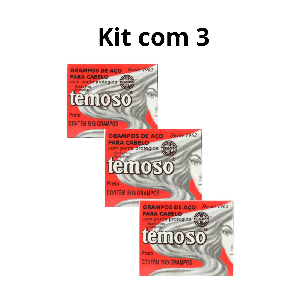 Kit de 3 caixas com 50 grampos n5 preto teimoso em Oferta na Shopee